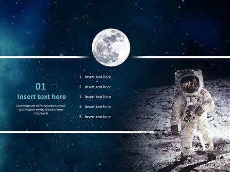 Moon And Astronauts Free Powerpoint Templates Design