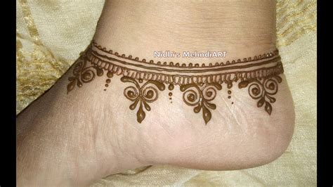 Simple Anklet Ornament Inspired Mehndi Design Video Mehndi For Feet