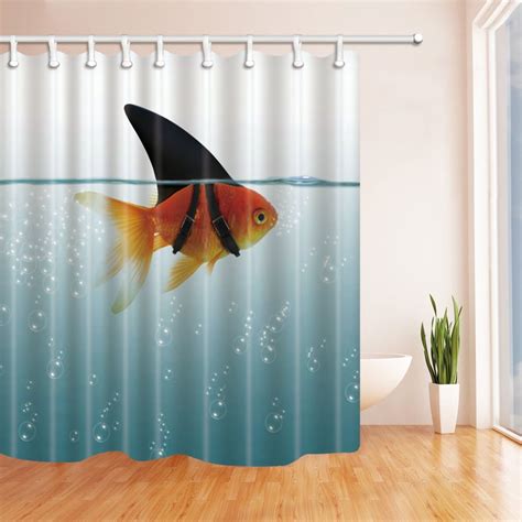 Shop for fabric shower curtains in shower curtains. Fish Decor Goldfish Shower Curtain Waterproof Polyester ...