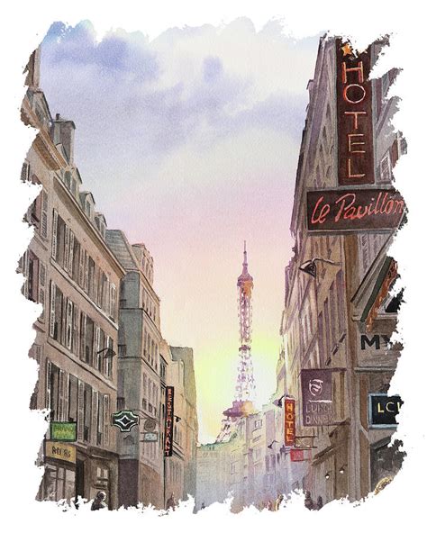 Eiffel Tower Paris France With Free Impulsive Brush Strokes Art