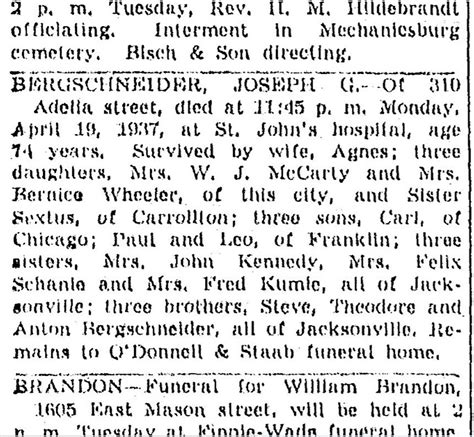 Illinois State Journal Obituariespitpoint Detail