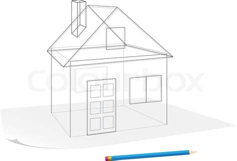 Hallo, ich möchte meine gedanken aufs papier bringen und würde gerne ein haus im 3d grob zeichnen. Abstract transparent Haus Skizze, ... | Stock-Vektor ...