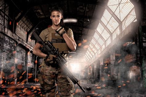 Women Girls Guns HD Wallpaper