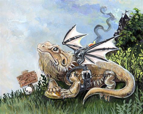 Dragon Bearded Dragon Print · Art Of Bianca Roman Stumpff · Online