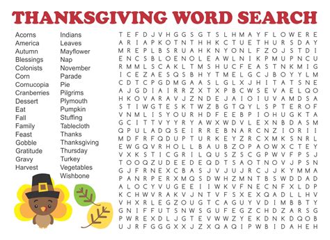 10 Best Printable Thanksgiving Word Search Difficult
