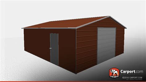 Boxed Eave One Car Metal Building Garage Shop Metal Buildings Online