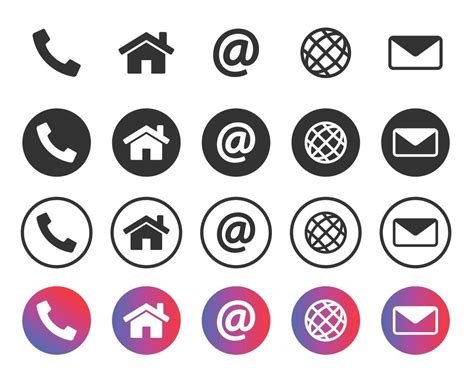 Iconos De Contacto Conjunto De Símbolos De Información Iconos De
