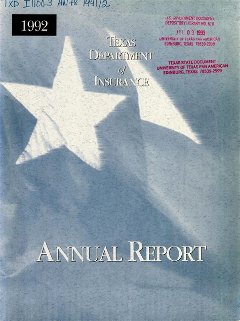 We did not find results for: Texas Department of Insurance Annual Report: 1992 - The Portal to Texas History