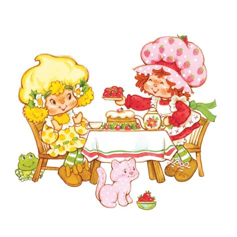 Vintage Strawberry Shortcake And Lemon Meringue Custard Frappe Frog Tea Par… Strawberry