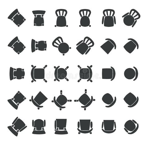 Top View Of Chairs Stock Vector Illustration Of Icons 88444415