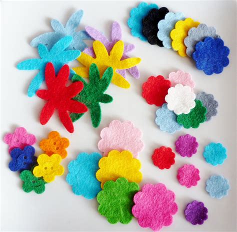 Items Similar To Die Cut Wool Felt Craft Flowers Set Of 50 Arts And