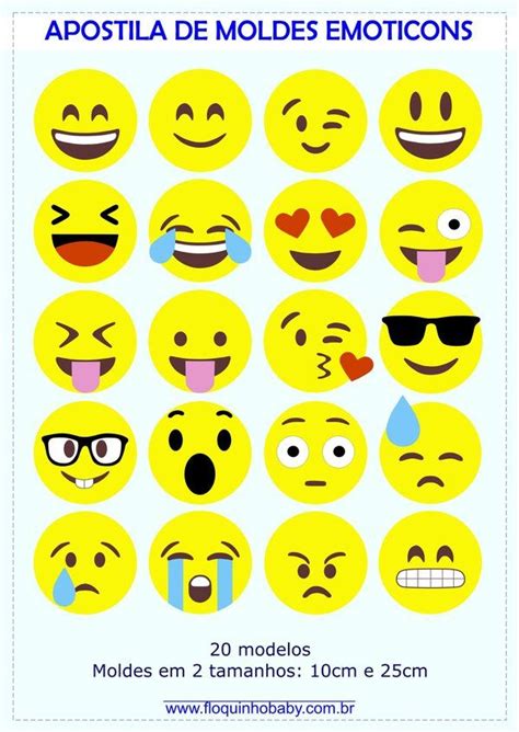 Apostila De Moldes Emoticons Decoração Emoji Molde Emoji Molde