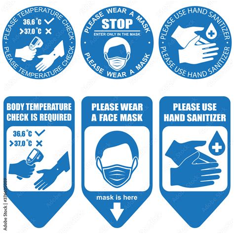Healthcare Infographic Elements Signs Please Temperature Check Body