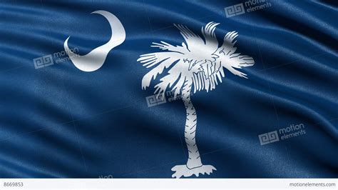 4k South Carolina State Flag Seamless Loop Ultra Hd Stock Animation