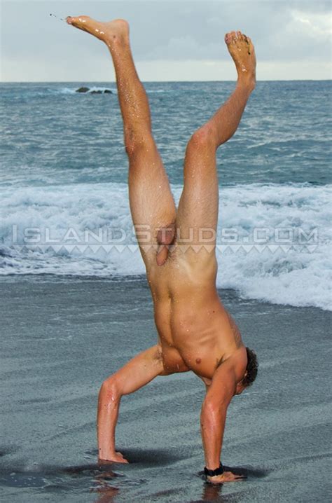 Island Stud Maka Bends Over His Heavy Low Hanging Boy Balls Dangling