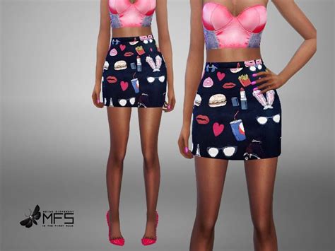 Mini Printed Skirt Standalone Hq Texture Custom Thumbnail One Color