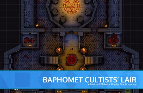Baphomet Cultists Lair D D Map For Roll And Tabletop Dice Grimorium