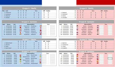 Wie schon 2016 treten dabei 24 nationalmannschaften an. Excel EM Spielplan Download | Freeware.de