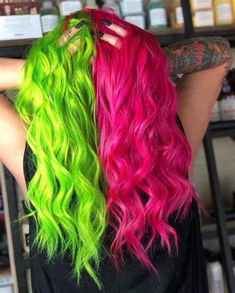 Half And Half Hair By Chloetheyoungamerican Mermaidians Split Dyed Hair Two Color Hair