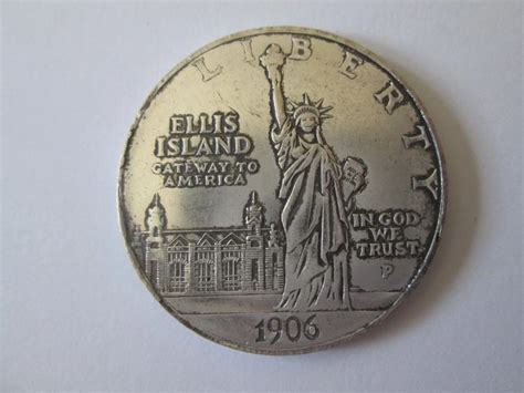1 Dollar Ellis Island 1906 Copie Argintata Arhiva Okaziiro