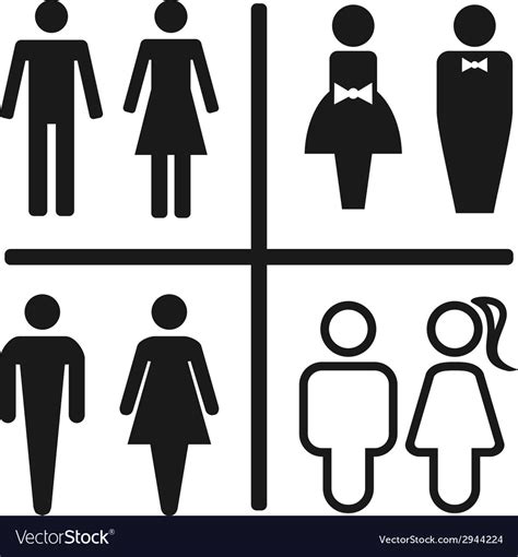 Restroom Icon Set Isolated On White Royalty Free Vector