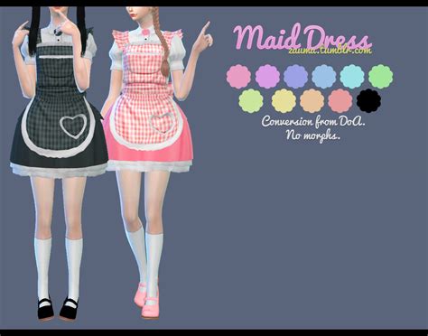 Zauma Ts4 Maid Dress Conversion From Doa Dead Love 4 Cc Finds