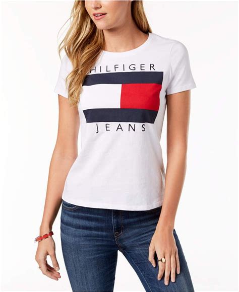 Tommy Hilfiger Cotton Embroidered Logo T Shirt Created For Macy S And Reviews Tops Women