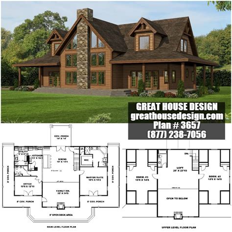 Rustic Open Concept Home Plan 3657 Toll Free 877 238 7056 Rustic
