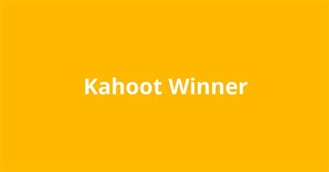 Kahoot Winner Open Source Agenda
