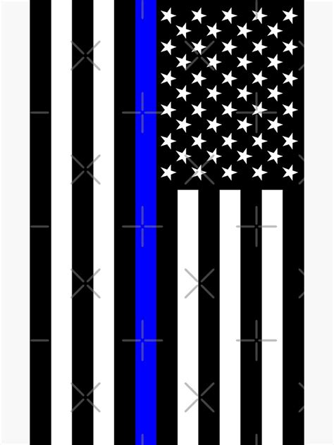 The Symbolic Thin Blue Line On Us Flag Sticker For Sale By Garaga