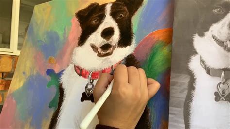Easy Acrylic Dog Painting Youtube