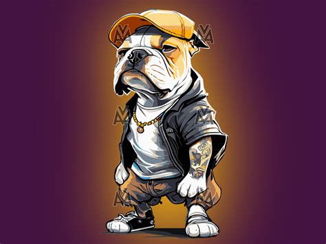 Bulldog Gangster Svg Dtg Vector High Resolution Illustration Png Etsy