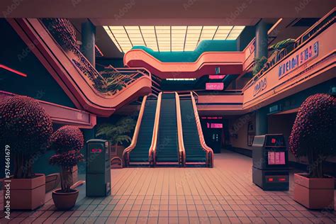 90s Shopping Mall Liminal Space Retro Vintagem The 90s Generative