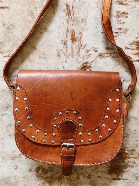 Brown Leather Purse Boho Leather Crossbody Western Handbag Etsy