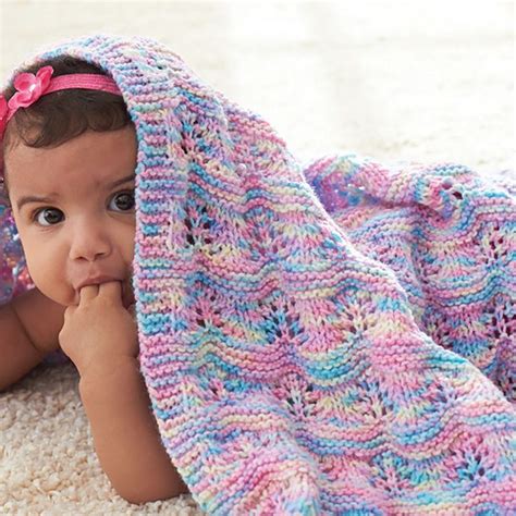 Bernat Baby Ripple Afghan Easy Knit Blanket Baby Blanket Knitting