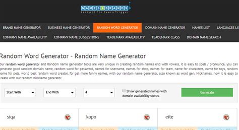 We find our names by scoring the internet for the best available.com brands and then bring them to you with a logo and description. 11 Free Name Generator Websites to Find Creative Brand names