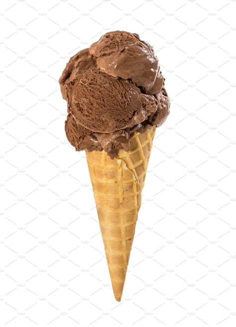 wafer cone  chocolate ice cream high quality food images creative market