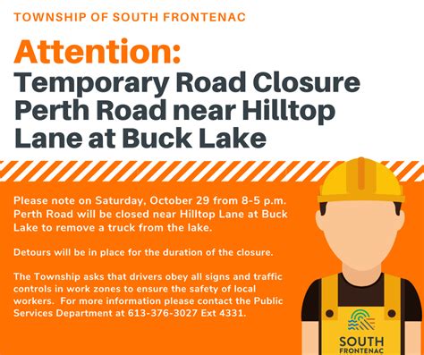 Temporary Road Closure Perth Road South Frontenac