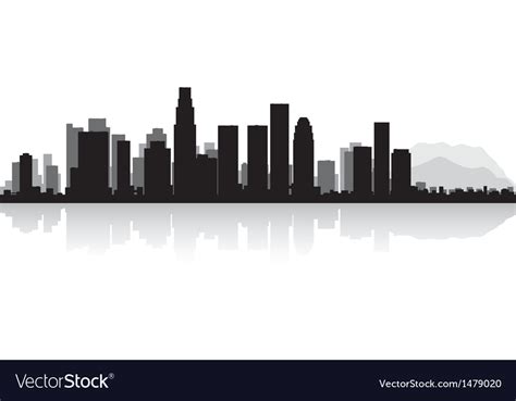 Los Angeles Usa City Skyline Silhouette Royalty Free Vector