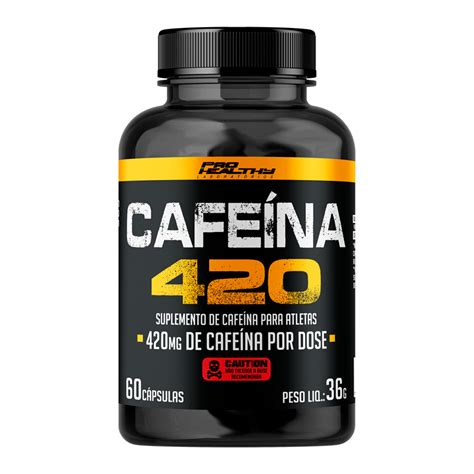 cafeína 420mg 60 cápsulas pro healthy laboratórios