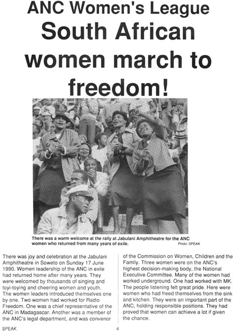 ANC Womens League South African Women March To Freedom By SPEAK