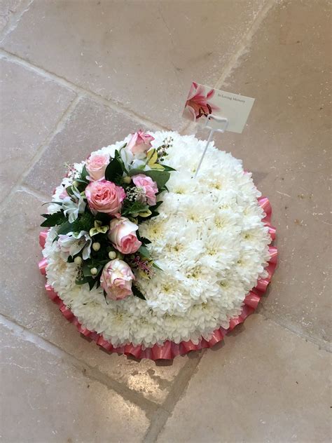 Simply Beautiful Funeral Posy Tribute White Chrysanthemum Based With
