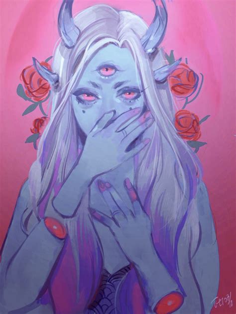 Ice Demon Girl Art Print By Alaskayu X Small Third Eye Art Art
