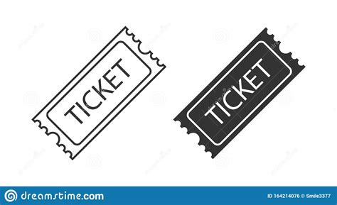 Two Tickets Vector Icons. Tickets In Different Design. Line And Flat ...