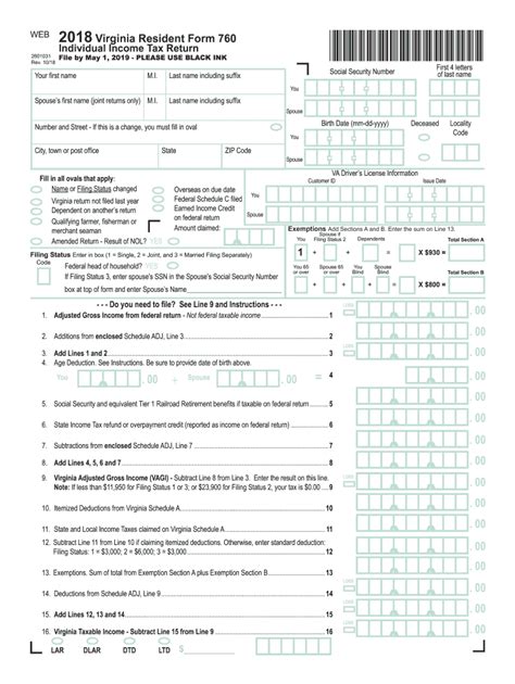 Va Tax Instructions For 760 2018 2024 Form Fill Out And Sign