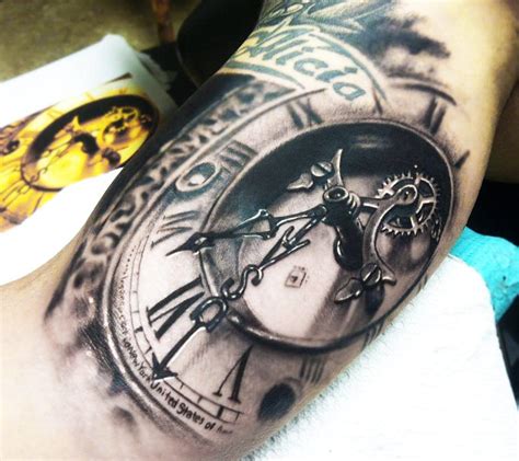 3d Clock Tattoo By Johnny Smith Photo 11711