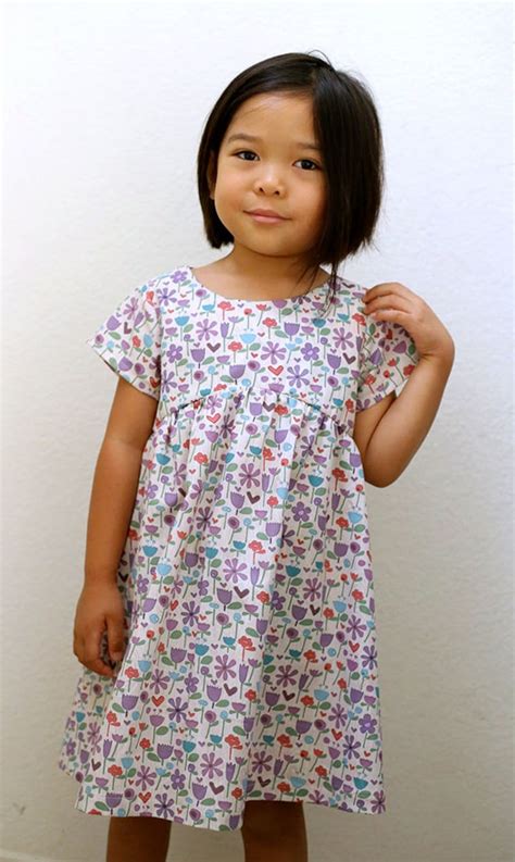 Girl Baby Girl Dress Pattern Pdf Sewing Blue Tit Woven Dress Etsy