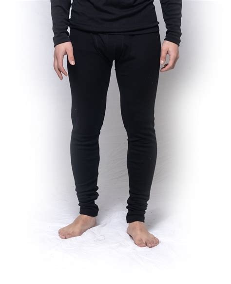 Mens Brandella Thermals 100 Pure Merino Wool Long Johns Pants Black Ebay