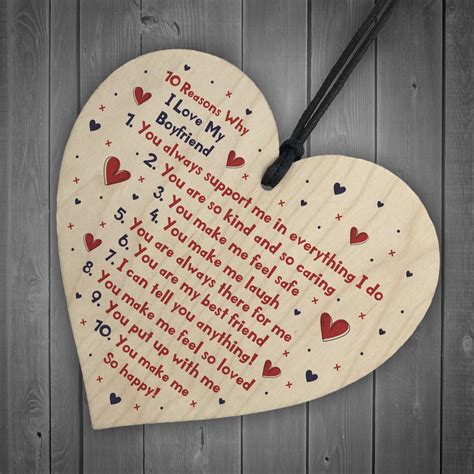 Handmade 10 Reasons Why I Love You T For Boyfriend Valentines