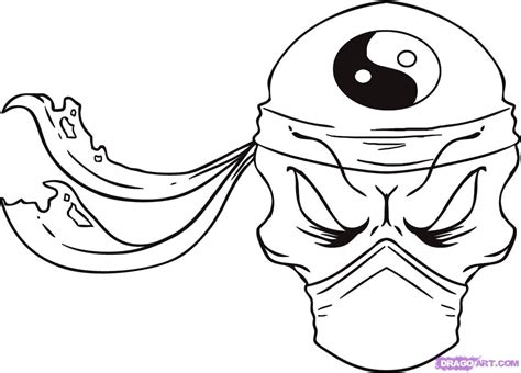 Drawing is a complex skill, impossible to grasp in one night, and sometimes you just want to draw. How to Draw a Ninja Skull, Step by Step, Skulls, Pop ...